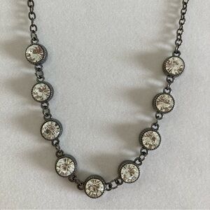 Black Gunmetal Rhinestone Necklace